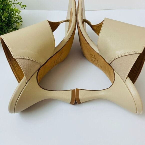 Revolve Toral Mule Sandal Heel Size 41 in Sand Leather Made in Spain - Picture 7 of 13